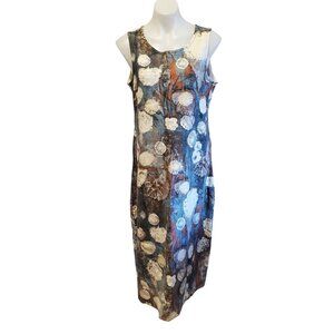 Bryn Walker Sleeveless Burdock Multicolor Floral Linen Langenlook Midi Dress S